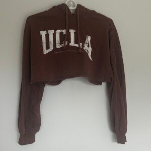 Divided Brown UCLA Cropped Hoodie